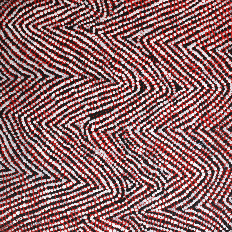 Aboriginal Artwork by Sarah Napurrurla Leo, Lukarrara Jukurrpa, 30x30cm