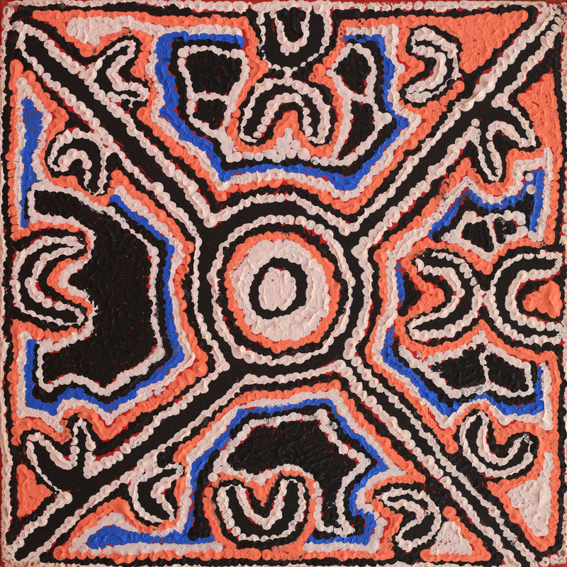 Aboriginal Artwork by Ivy Napangardi Poulson, Pikilyi Jukurrpa, 30.5x30.5cm