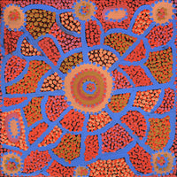 Aboriginal Artwork by Helen Nampijinpa Robertson, Ngapa Jukurrpa - Puyurru, 30x30cm