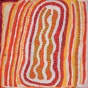 Aboriginal Art by Rosie Nangala Flemming, Ngapa Jukurrpa -  Mikanji 30x30cm - ART ARK®