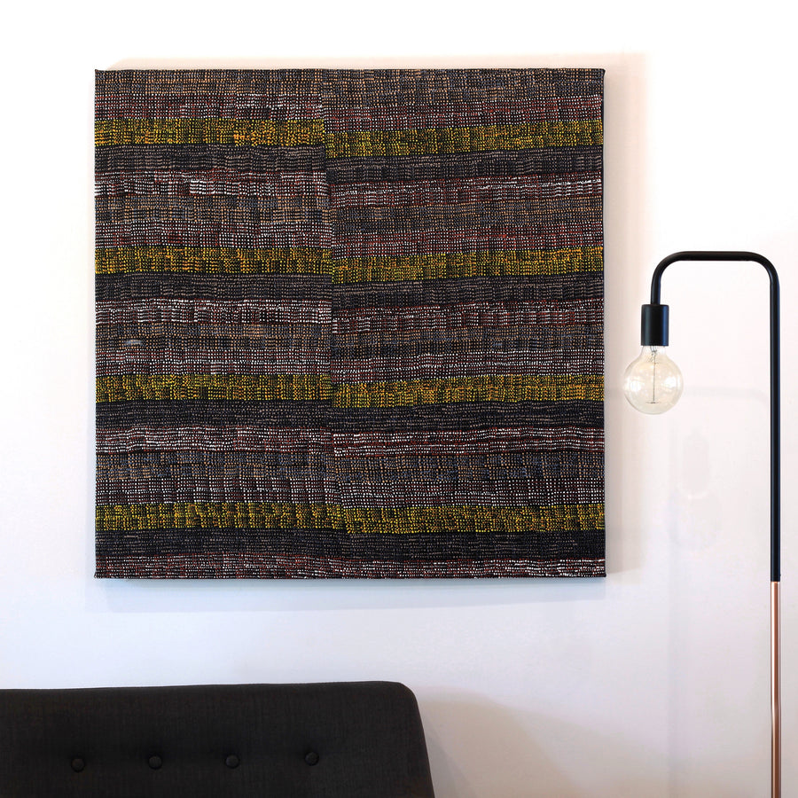 Aboriginal Artwork by Marilyn Maria Nangala Turner, Mina Mina Jukurrpa (Mina Mina Dreaming) - Ngalyipi, 91x91cm