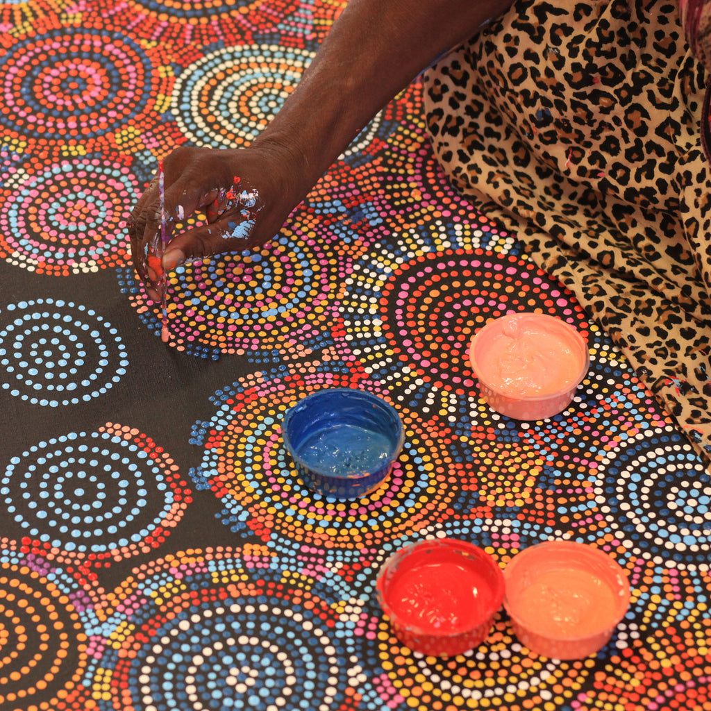 Aboriginal Artwork by Tina Napangardi Martin, Ngapa Jukurrpa - Puyurru, 107x91cm