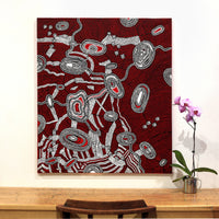 Aboriginal Artwork by Janelle Napurrurla Wilson, Janganpa Jukurrpa (Brush-tail Possum Dreaming)- Mawurrji, 107x91cm