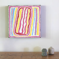 Aboriginal Artwork by Rosie Nangala Flemming, Ngapa Jukurrpa - Puyurru 30x30cm