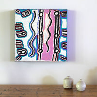 Aboriginal Artwork by Ivy Napangardi Poulson, Pikilyi Jukurrpa, 30x30cm