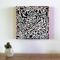 Aboriginal Artwork by Magda Nakamarra Curtis, Lappi Lappi Jukurrpa, 30x30cm