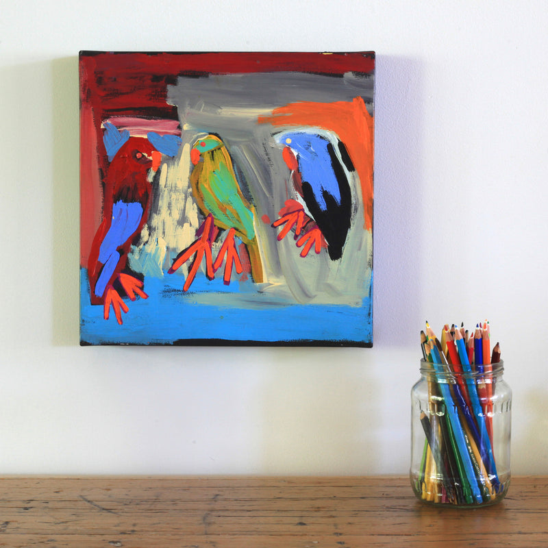 Aboriginal Artwork by Karen Napaljarri Barnes, Jurlpu kuja kalu nyinami Yurntumu-wana, 30x30cm