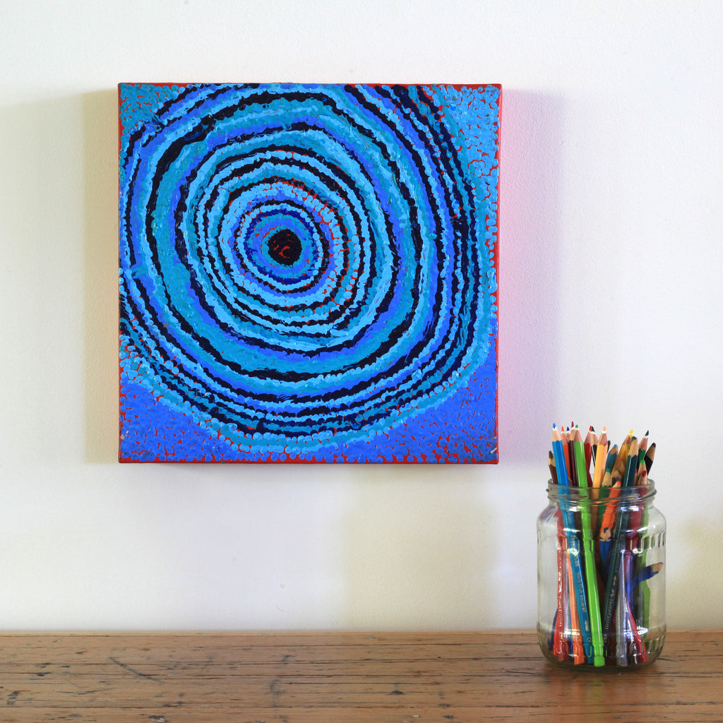 Aboriginal Artwork by Liddy Napanangka Walker, Pirlarla Jukurrpa 30x30cm