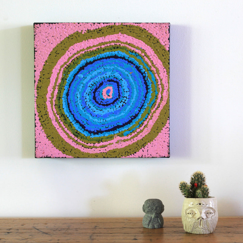 Aboriginal Artwork by Liddy Napanangka Walker, Pirlarla Jukurrpa 30x30cm