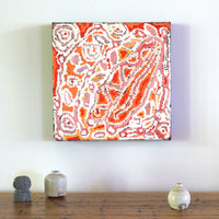 Aboriginal Artwork by Magda Nakamarra Curtis, Lappi Lappi Jukurrpa, 30x30cm