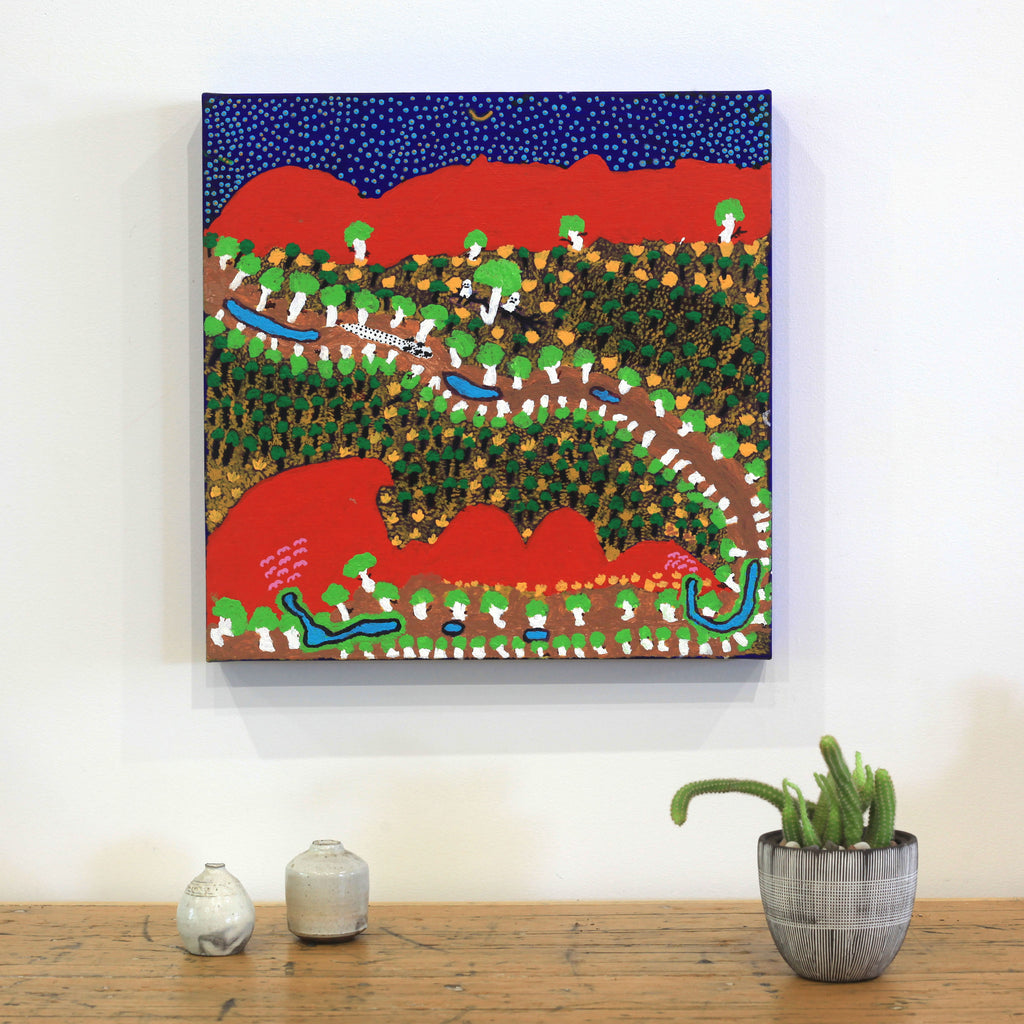 Aboriginal Artwork by Grace Robinya,  North of Laramba, 40x40cm - ART ARK®