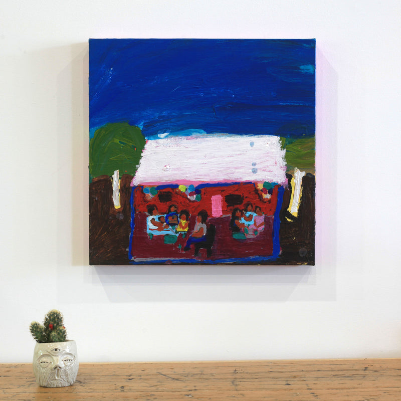 Aboriginal Artwork by Sally M Mulda, Happy Birthday Balloons, 40x40cm