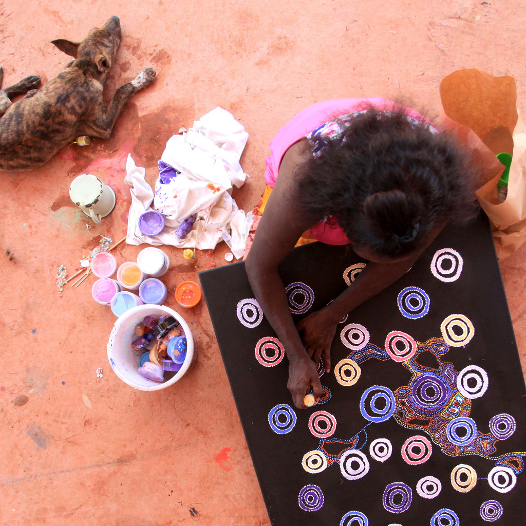 Aboriginal Artwork by Joy Nangala Brown, Yumari Jukurrpa, 91x76cm