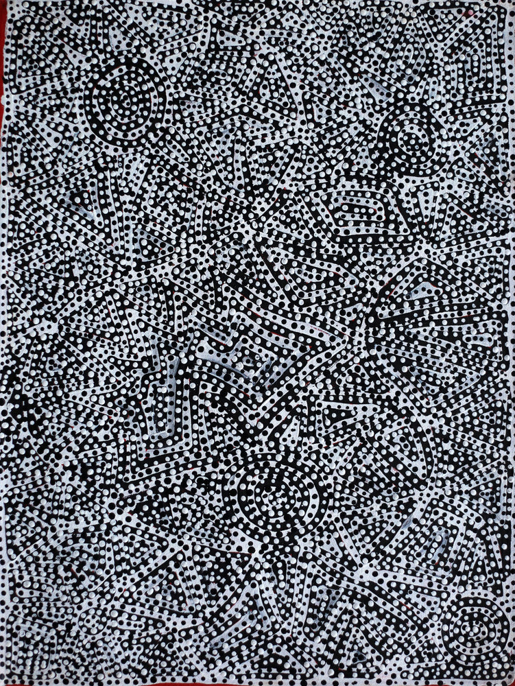 Aboriginal Artwork by Pauline Napangardi Gallagher, Mina Mina Jukurrpa, 61x46cm