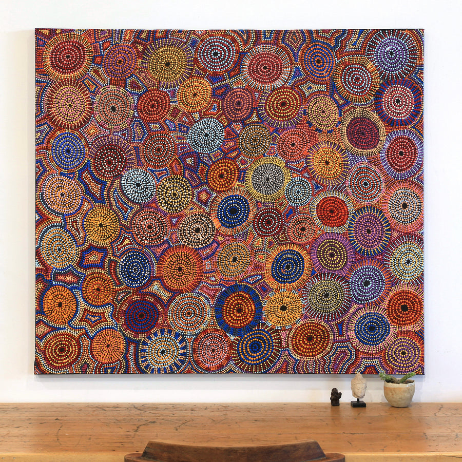 Aboriginal Artwork by Tina Napangardi Martin, Jinti-parnta Jukurrpa, 122x107cm