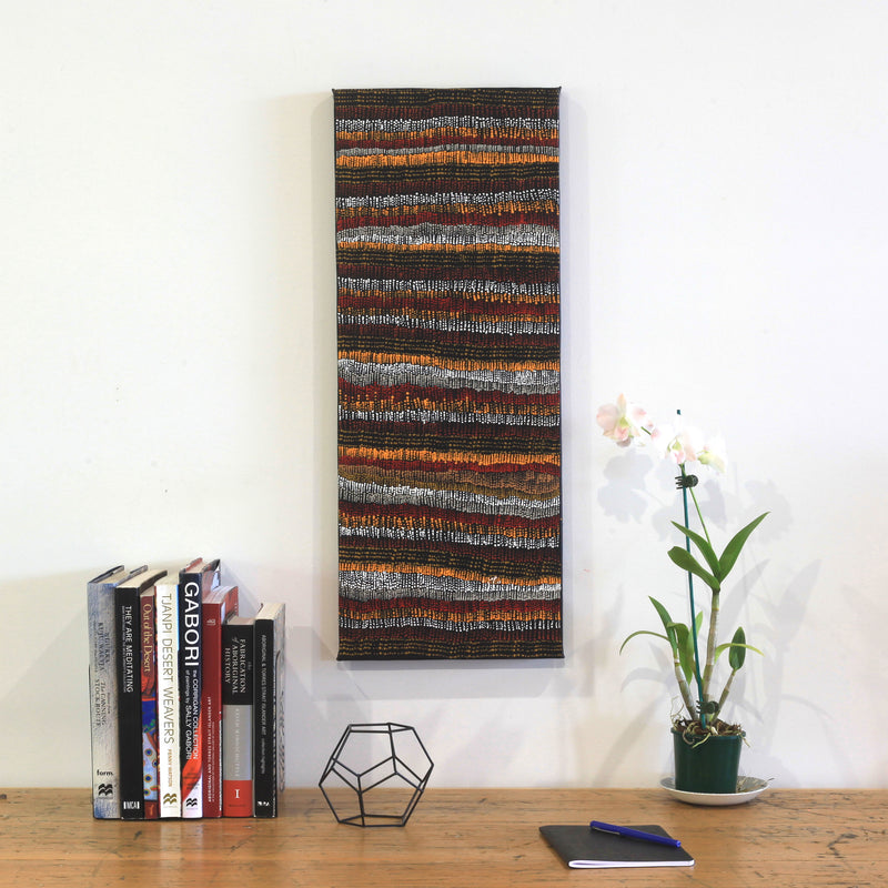 Aboriginal Artwork by Marilyn Maria Nangala Turner, Mina Mina Jukurrpa (Mina Mina Dreaming) - Ngalyipi, 76x30cm