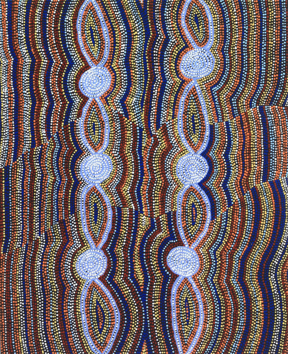 Aboriginal Art by Helen Nungarrayi Reed, Mina Mina Jukurrpa (Mina Mina Dreaming) -  Ngalyipi, 76x61cm - ART ARK®