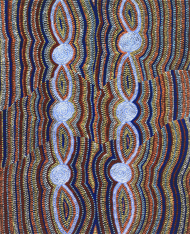 Aboriginal Artwork by Helen Nungarrayi Reed, Mina Mina Jukurrpa (Mina Mina Dreaming) - Ngalyipi, 76x61cm