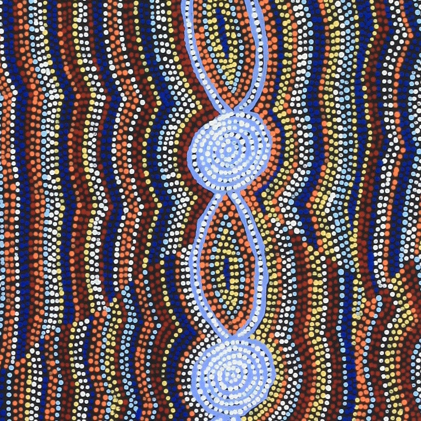 Aboriginal Artwork by Helen Nungarrayi Reed, Mina Mina Jukurrpa (Mina Mina Dreaming) - Ngalyipi, 76x61cm