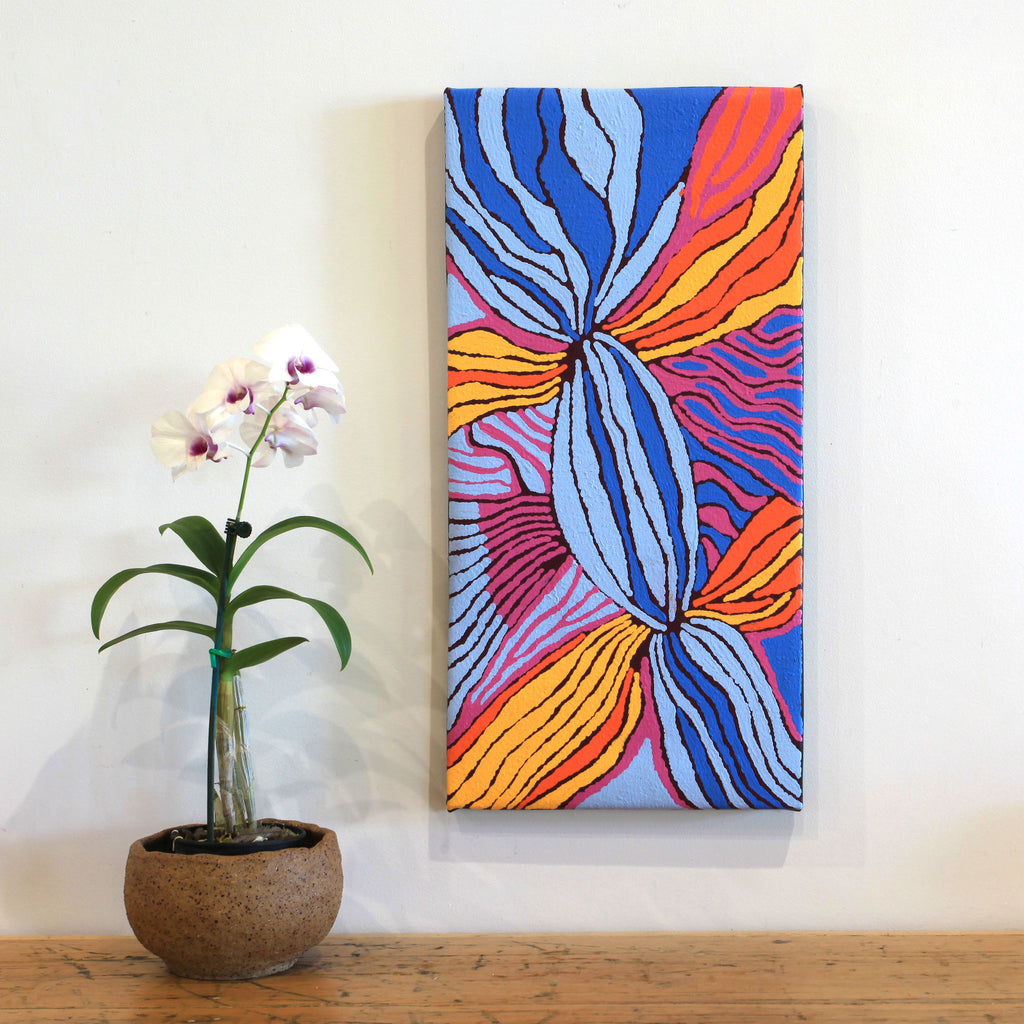 Aboriginal Artwork by Norissa Nampijinpa Watson, Ngapa Jukurrpa - Puyurru, 61x30cm