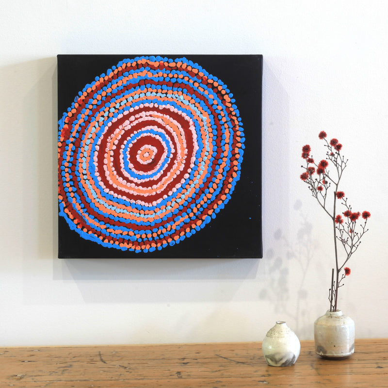 Aboriginal Artwork by Jeani Napangardi Lewis, Mina Mina Jukurrpa - Ngalyipi, 30x30cm