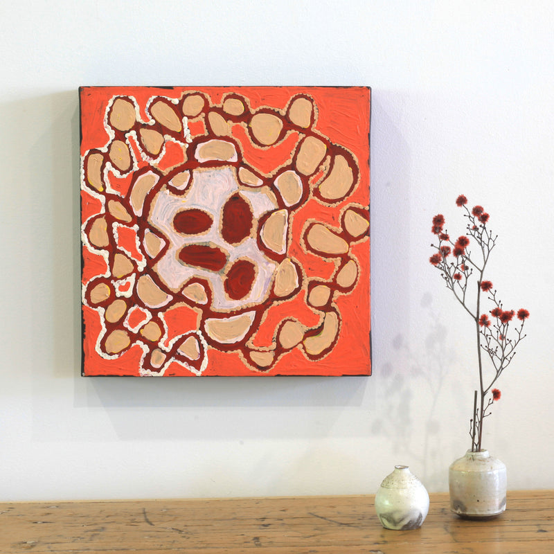 Aboriginal Artwork by Gayle Napangardi Gibson, Mina Mina Jukurrpa - Ngalyipi, 30x30cm