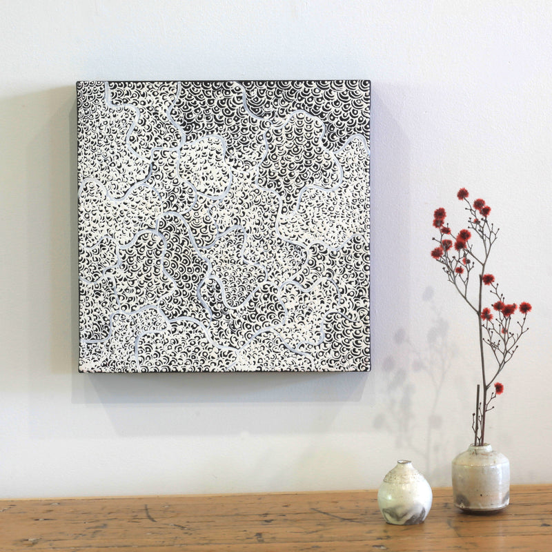 Aboriginal Artwork by Deborah Napaljarri Wayne, Yarungkanyi Jukurrpa (Mt Doreen Dreaming), 30x30cm