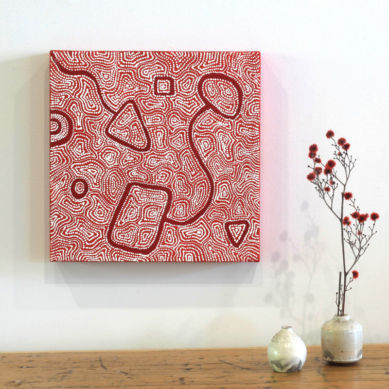 Aboriginal Artwork by Shanna Napanangka Williams, Ngapa Jukurrpa - Puyurru, 30x30cm