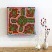 Aboriginal Artwork by Ivy Napangardi Poulson, Pikilyi Jukurrpa, 30x30cm