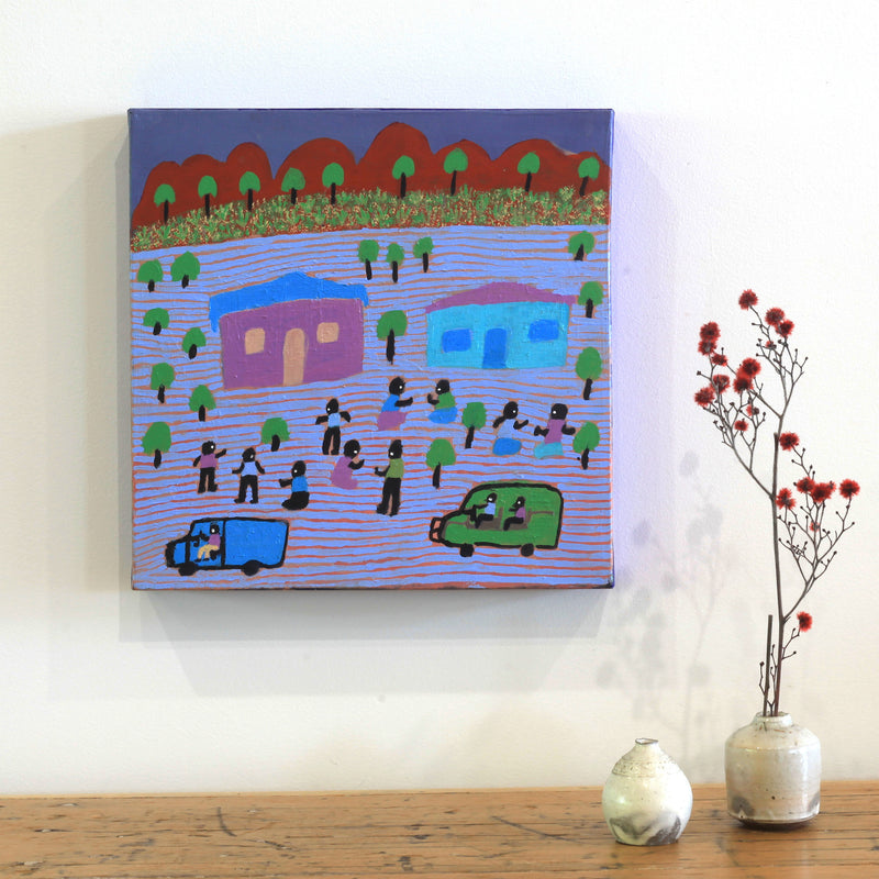 Aboriginal Artwork by Elizabeth Nampitjinpa, Mount Wedge, 30x30cm
