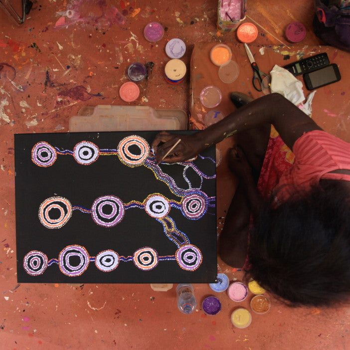 Aboriginal Artwork by Joy Nangala Brown, Yumari Jukurrpa, 61x46cm