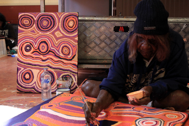 Aboriginal Artwork by Nancy Napanangka Gibson, Mina Mina Jukurrpa, 61x46cm