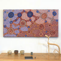 Aboriginal Artwork by Jennifer Napaljarri Lewis, Lukarrara Jukurrpa, 122x61cm