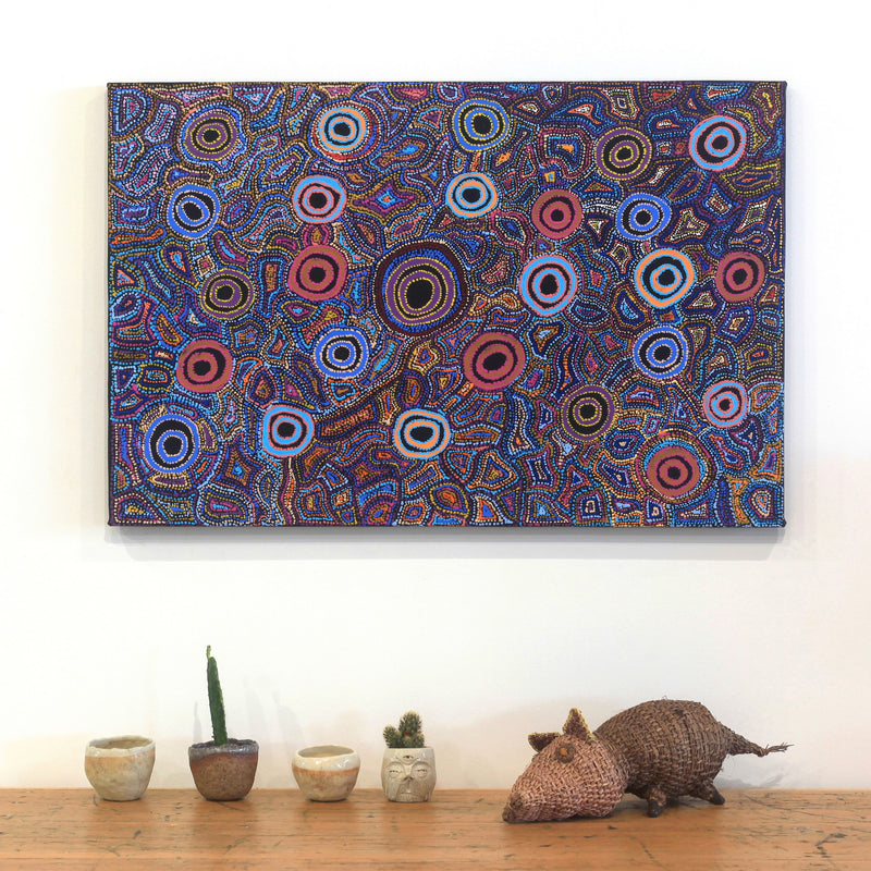 Aboriginal Artwork by Joy Nangala Brown, Yumari Jukurrpa, 91x61cm