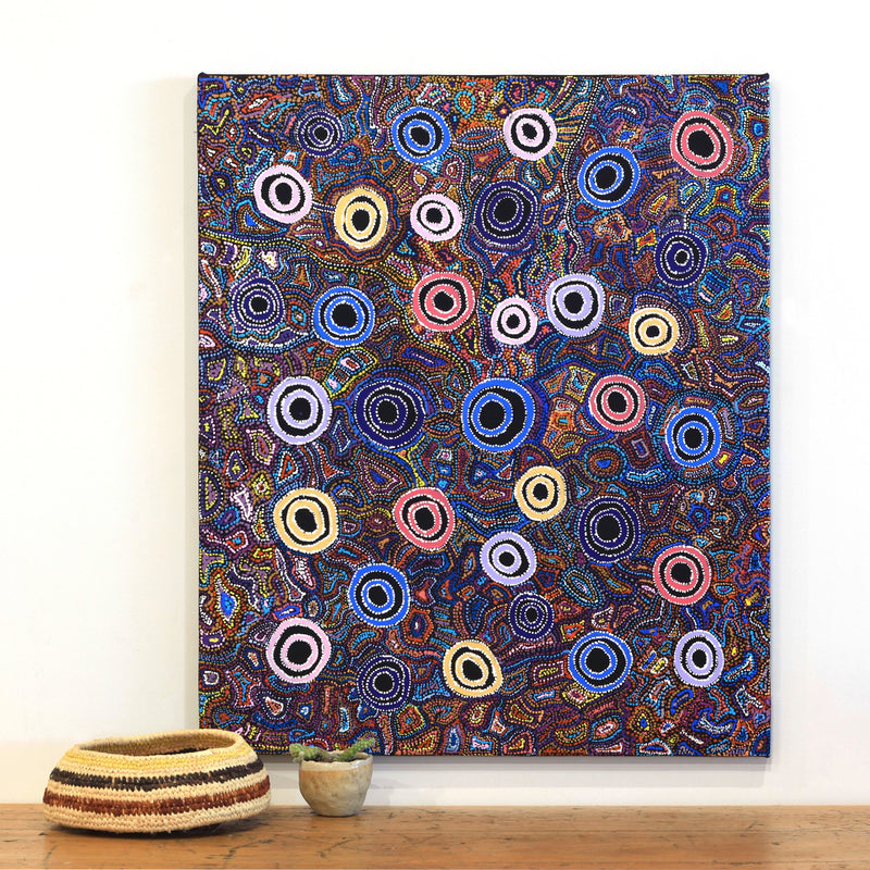 Aboriginal Artwork by Joy Nangala Brown, Yumari Jukurrpa, 91x76cm