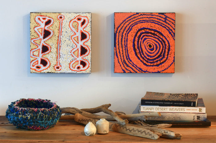 Aboriginal Art by Liddy Napanangka Walker, Pirlarla Jukurrpa 30x30cm - ART ARK®