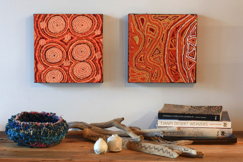 Aboriginal Artwork by Maggie Napaljarri Ross, Janganpa Jukurrpa - Mawurrji, 30x30cm