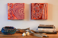 Aboriginal Artwork by Liddy Napanangka Walker, Pirlarla Jukurrpa 30x30cm