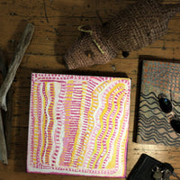 Aboriginal Artwork by Rosie Nangala Flemming, Ngapa Jukurrpa - Puyurru 30x30cm