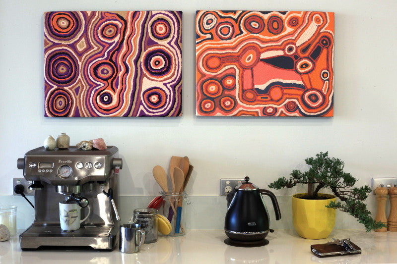 Aboriginal Artwork by Nancy Napanangka Gibson, Mina Mina Jukurrpa, 61x46cm
