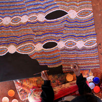 Aboriginal Artwork by Helen Nungarrayi Reed, Mina Mina Jukurrpa (Mina Mina Dreaming) - Ngalyipi, 107x91cm