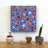 Aboriginal Artwork by Evelyn Nangala Robertson, Ngapa Jukurrpa - Pirlinyarnu, 30x30cm