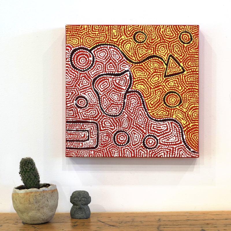 Aboriginal Artwork by Shanna Napanangka Williams, Ngapa Jukurrpa - Puyurru, 30x30cm