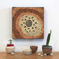 Aboriginal Artwork by Steven Jungarrayi Collins, Ngatijirri Jukurrpa (Budgerigar Dreaming), 30x30cm