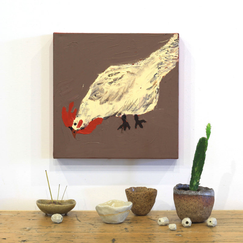 Aboriginal Artwork by Cherylyn Napangardi Granites, Jurlpu kuja kalu nyinami Yurntumu-wana (Birds that live around Yuendumu), 30x30cm