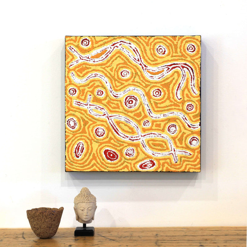 Aboriginal Artwork by Alma Nangala Robertson, Mina Mina Jukurrpa (Mina Mina Dreaming) - Ngalyipi, 30x30cm