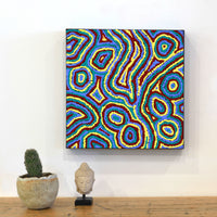 Aboriginal Artwork by Sarah Napaljarri Simms, Pikilyi Jukurrpa (Vaughan Springs Dreaming), 30x30cm