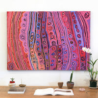 Aboriginal Artwork by Mary Anne Nampijinpa Michaels, Lappi Lappi Jukurrpa, 107x76cm