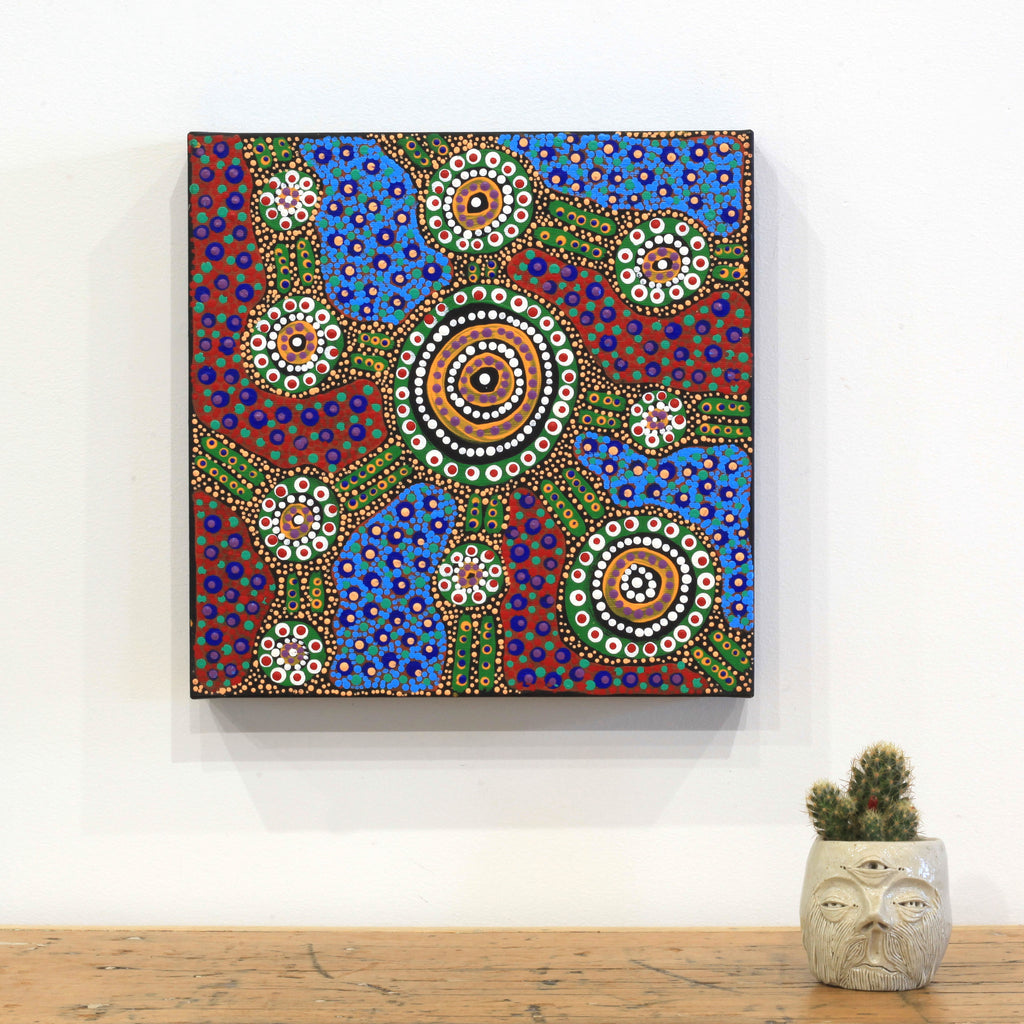Aboriginal Artwork by Jennifer Napaljarri Lewis, Lukarrara Jukurrpa, 30x30cm - ART ARK®