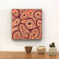 Aboriginal Artwork by Ruth Napaljarri Stewart, Ngatijirri Jukurrpa (Budgerigar Dreaming), 30x30cm